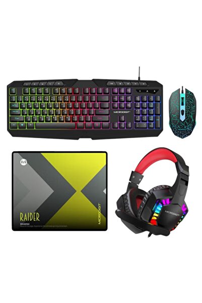 Microdigit Raider 4 In 1 Wired Gaming Combo Kit Keyboard, Mouse, Headphone & ...