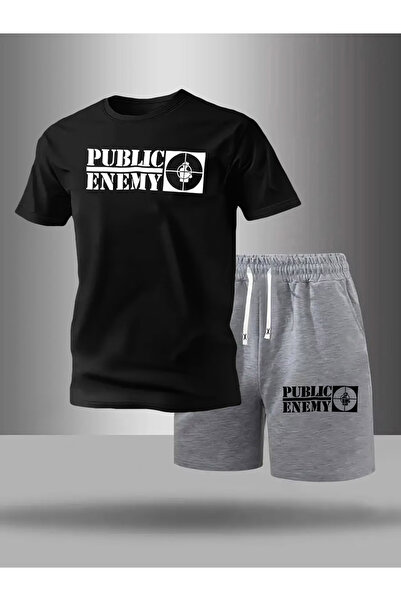 ibibik moda Special Printed Oversize Tshirt Shorts Set