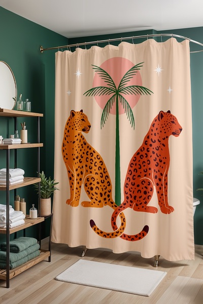 EVPANYA Bathroom Curtain, Wild Elegance Patterned Shower Curtain, Bathtub Cur...