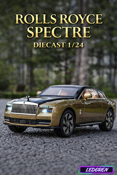 L'eDoren سيارة رولز رويس سبيكتر ذهبية اللون مقياس 1/24 من مجموعة داي كاست، نم...