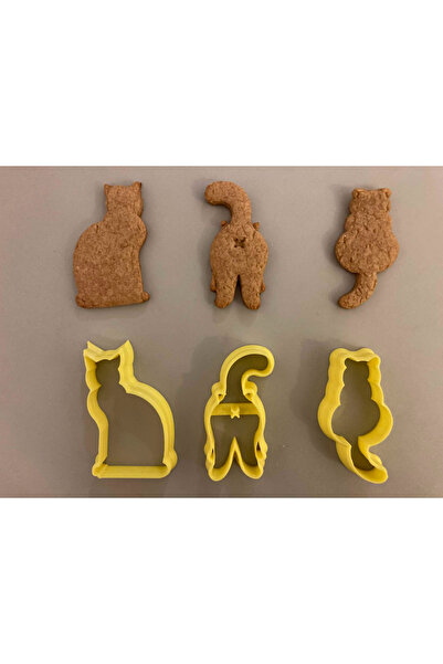 Filkorium3D 3-Piece Cat Cookie Mold Set 7 cm |   3D Printing Plastic Cutter