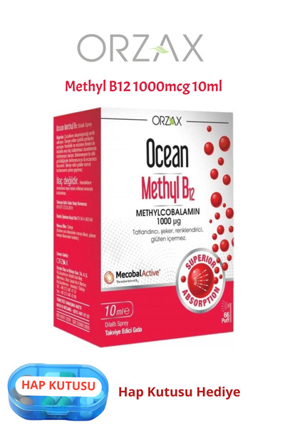 Ocean Methyl B12 1000mcg 10 ml Dilaltı Sprey / 66 doz + Hap Kutusu Hediye