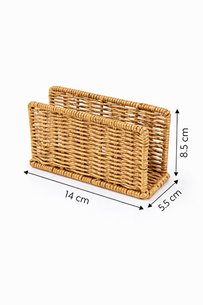 Tuppee Rattan Hasır Dikey Peçetelik 14x5.5x8.5 cm – Dekoratif Masa Üstü Peçete Standı