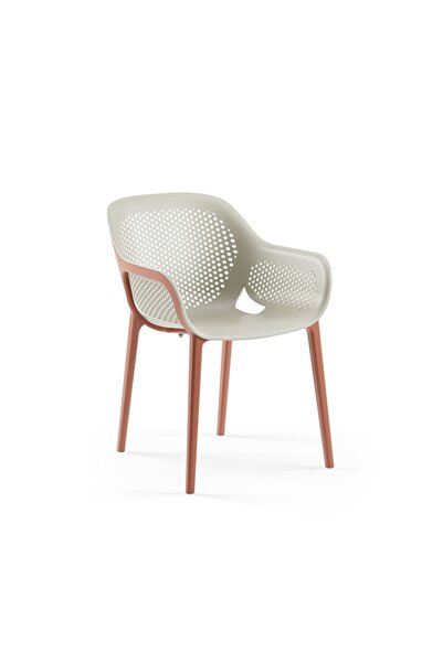 Tilia Atra Polipropilen Kollu Sandalye Terrakota Bej - Bahçe, Balkon, Dış Mek...