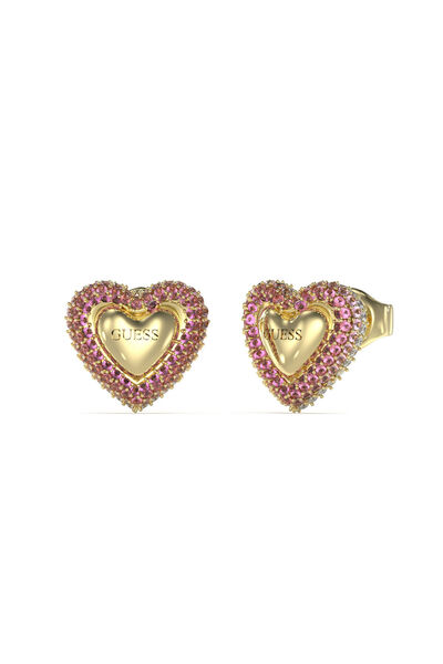 Guess 13mm Pave heart studs