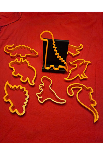 Filkorium3D Set of 8 Dinosaur Cookie Molds 9-10 cm |   3D Printing Plastic Cu...