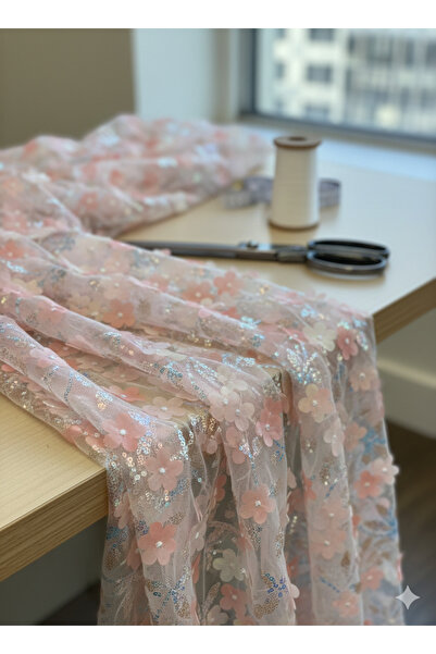 MODELİSA 3D ÇİÇEKLİ ABİYELİK KUMAŞ