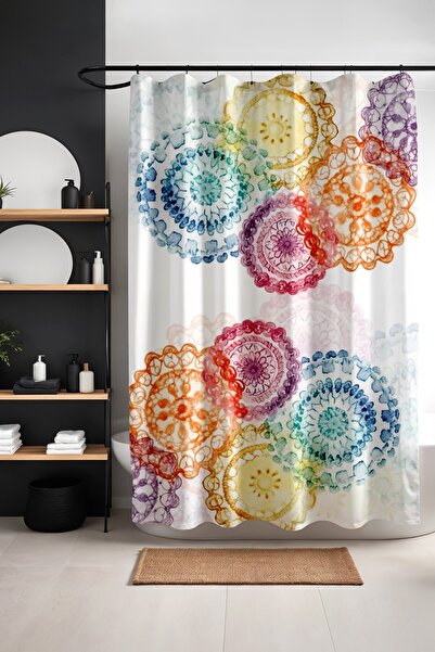 EVPANYA Завіса для ванної кімнати, кольорова завіса для душу з мереживним віз...