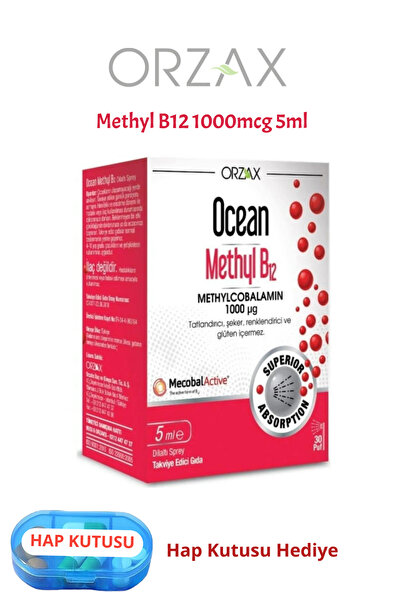 Ocean Methyl B12 1000mcg 5 ml Dilaltı Sprey / 30 doz + Hap Kutusu Hediye