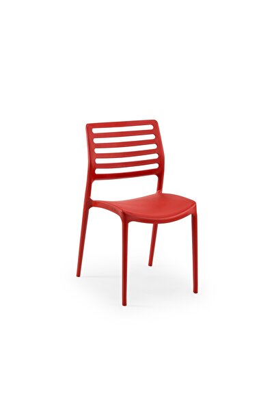 Tilia Louise Polipropilen Sandalye Kırmızı - Bahçe, Balkon, Dış Mekan, Kafe, ...