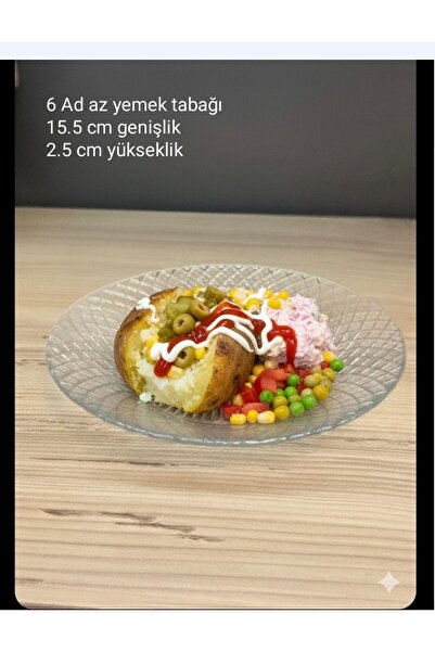 ORTAKÖYCENNETİ Mini yemek tabağı 6 ad Cam çukur 15.5 cm genişlik 2.5 cm yükse...