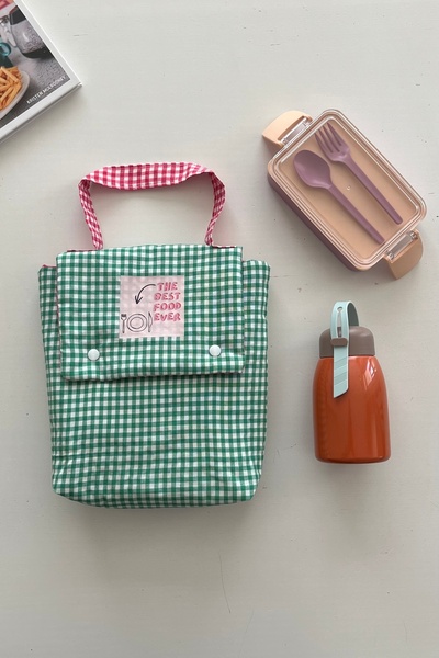 Outlet Çarşım Women's Retro model cu carouri gingham Nutrition geantă si – Ge...