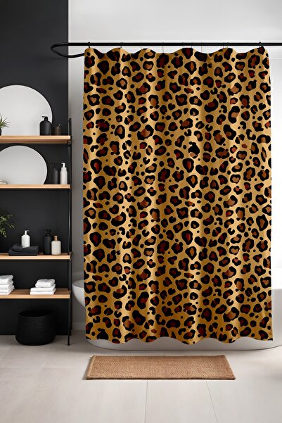 EVPANYA Perdeau de baie, Leopard Breeze cu model Perdeau de duș, Perdeau pent...