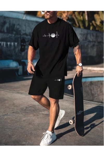 PENTHİLUS Men's Shorts Set - Men's Relaxed Fit Two-Piece Set