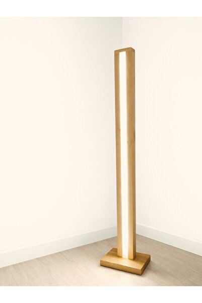 SGT HOME Minimal LED Köşe Lambası Ahşap Gövdeli Modern Dekoratif Zemin Aydınl...