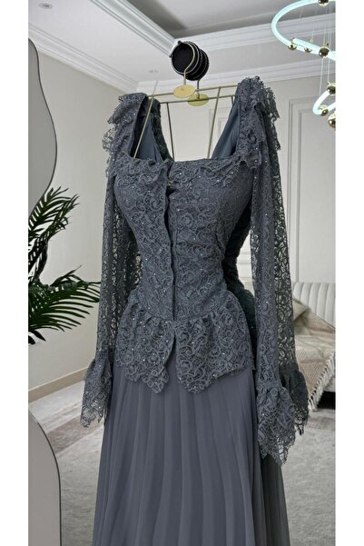 alweshah alahmar Lace and chiffon dress