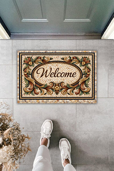 Dormot Home Μοντέρνο Ψηφιακό τύπωμα - Mozaik Με σχέδιο Χαλάκι Εισόδου Welcome...