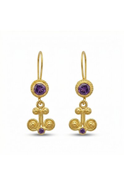 makeitbylove Sultan El Yapımı Ametist Küpe - Huzur ve İç Barış Sembolü - 925 ...