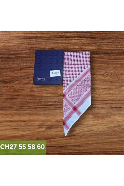 LAZORD شماغ لازورد رجالي احمر كلاسيك فاتح