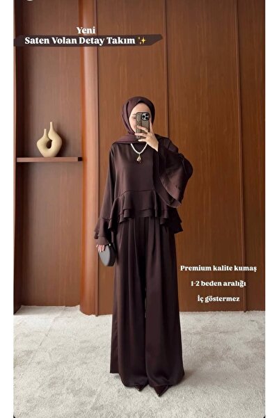 THEK BUTİK Saten Volan Detail Set