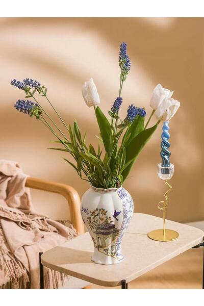 LC Waikiki Karışık Kuş Baskılı Seramik Vazo 20 Cm (S6)