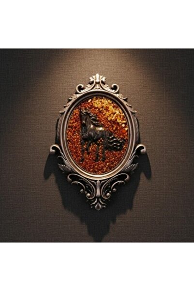 Generic Handmade Amber Horse Painting – Natural Amber Artwork with Decorative...