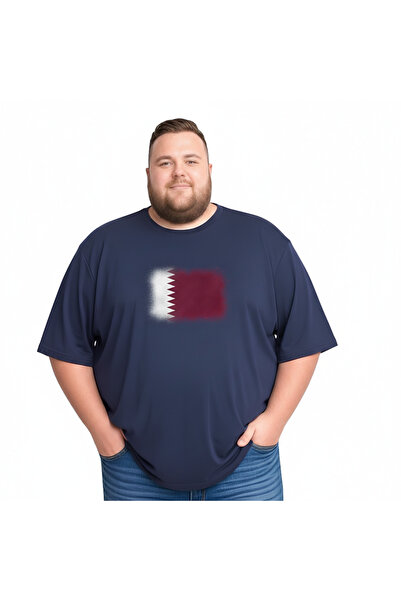 sngl Men's Large Size Short Sleeve Qatar Flag Printed T-Shirt 3XL 4XL 5XL 6XL...