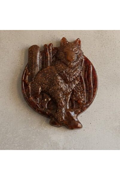 Generic Handmade Wolf-Head Carving – Natural Amber Figurine Collectible