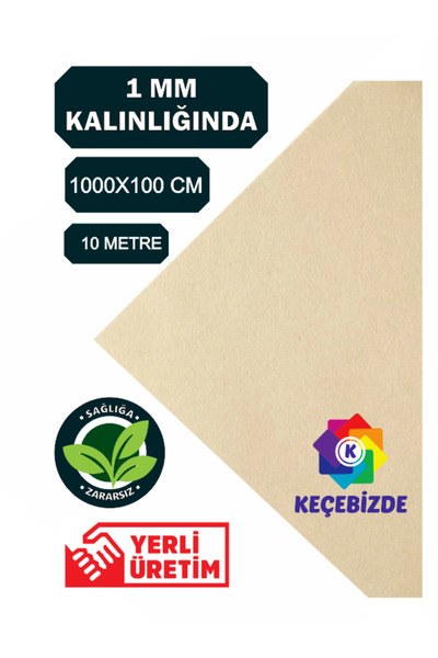 KeçeBizde Felt 1 mm Thick, 10 Meters, Ecru (Beige) Color