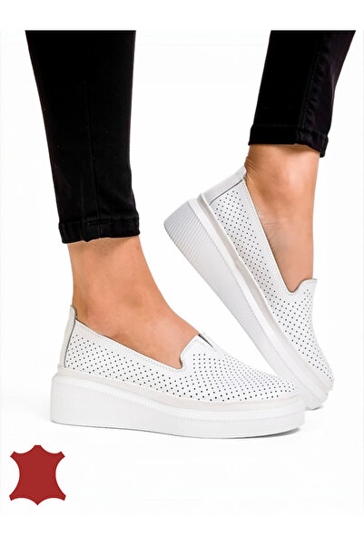 ANGEL BLUE Women's casual shoes, natural Leather , white, perforated, with th...