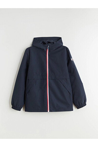 LC Waikiki Lcw Kids Navy Blue Water Repellent Hooded Boy's Coat
