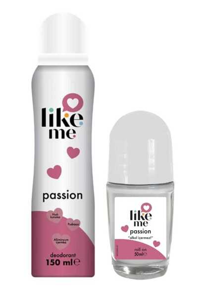 Like me Passion Deodorant 150ml+Roll On 50 Ml 2 li Set