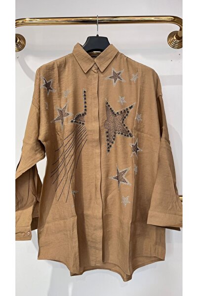 EB SCARF Κεντημένο λινό πουκάμισο