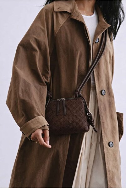 Yuka Atelier Süet Valeria Örgü Dokulu Çapraz ve Omuz Çantası