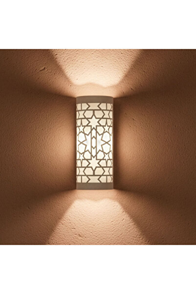 ottolamp Dekoratif Desenli Duvar Apliği Silindir Metal Gövde Opal Pleksi