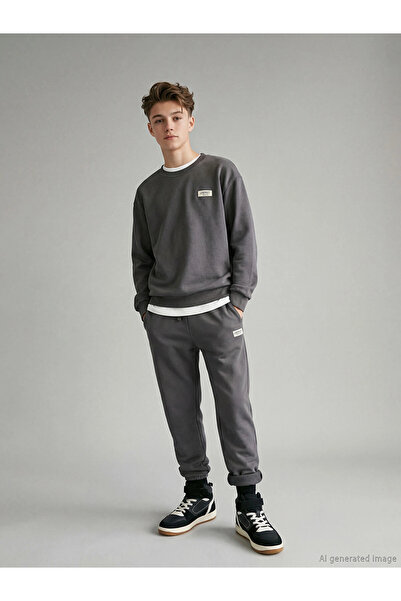 LC Waikiki LCW Kids Ανθρακί Ελαστική Μέση Αγόρι Jogger Παντελόνι Φόρμας