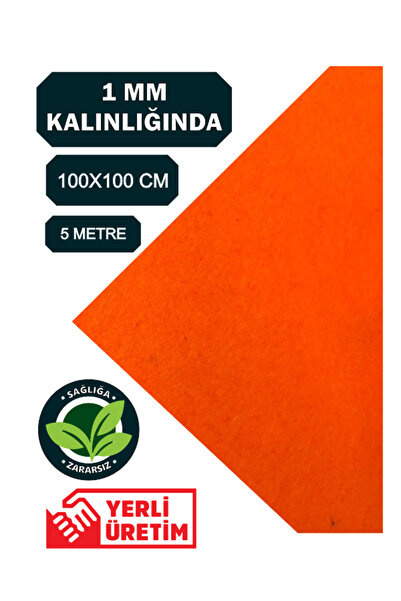 KeçeBizde KEÇE 1 MM KALINLIĞINDA 1 METRE CANLI TURUNCU