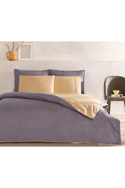 Taç Riven Bias Double Duvet Cover Set Anthracite