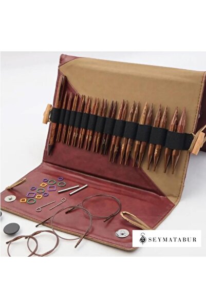 KnitPro Ginger Grande Özel Kısa Değiştirilebilir misinalı Şiş Seti - 10 cm (1...