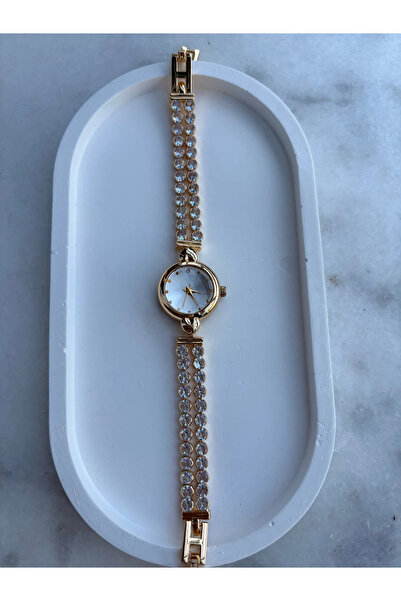Baghes Women's Gold Color Stone Watch with Elegant Shine