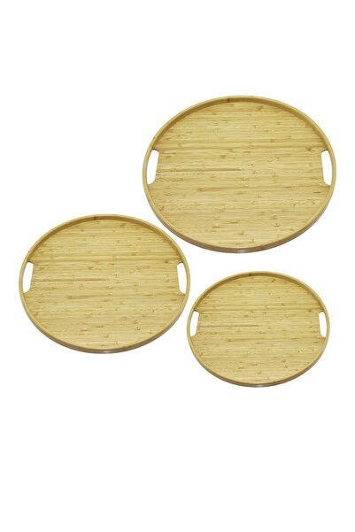 Greathings PABLITO HOME PBT-010 (3 РОЗМІРИ) (КРУГЛИЙ) (БАМБУКОВЕ ДЕРЕВО) НАБІ...