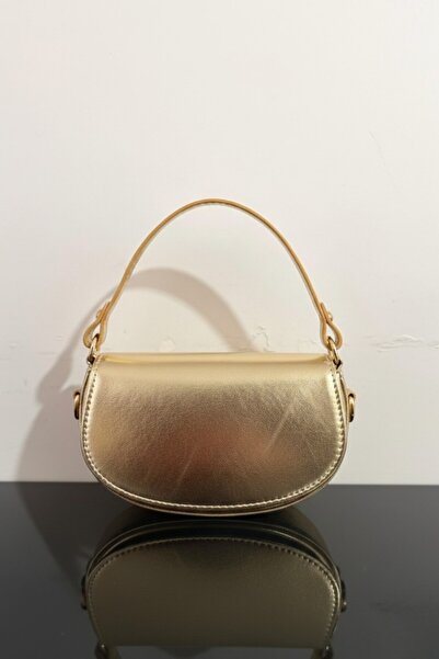VELLABAGS حقيبة يد وكتف نسائية صغيرة من NEP Milano Gold – حقيبة باجيت لامعة م...