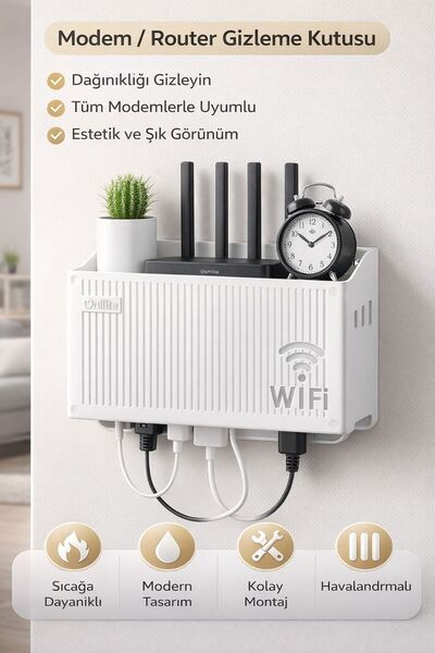 ÖRNEK MAĞAZA Wifi Saklama Kutusu Duvara Asıla Bilir Pleksi Modem Ve Sigorta S...