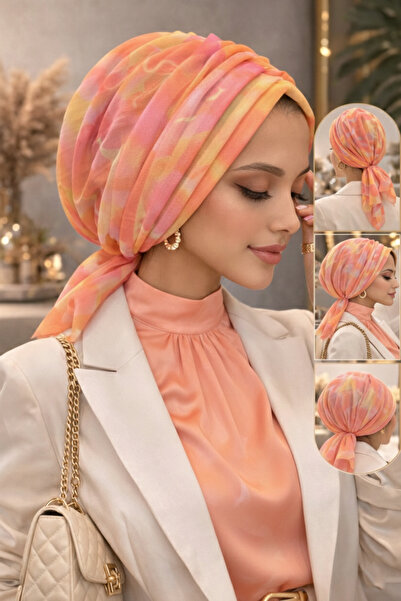 Aişe tesettür Κίτρινο Σαλονέ Μπατίκ Σχέδιο Με Αγκράφα Bone