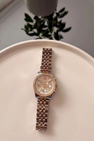 Baghes Silver-Gold Roman Numeral Metal Cord Unisex Wristwatch