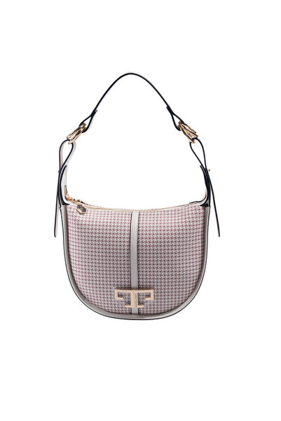 Silver Polo Silver & Polo SP1270 Γυναικεία Τσάντα ώμου Goose Feet Καρό Βουργο...