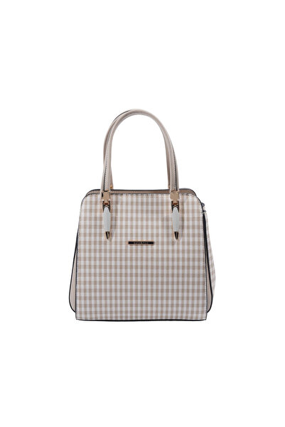 Silver Polo Silver & polo sp1136 women's handbag - plaid line square - sand b...
