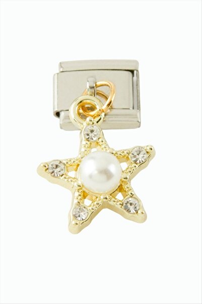 ZERO LAND Nrzsnt Star Pearl Sallati Steel Charm - (13644) Silver Color