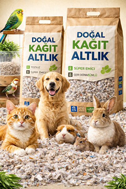 Orbak Kağıt Doğal Kedi & Hamster Tavşan Kemirgen Kafes Altlığı Süper Emici Ge...