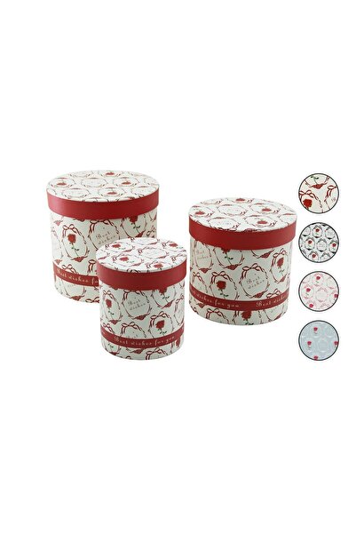 Greathings İbi̇co İ12-083 (3Pcs) (Round) (Flower Patterned & Mixed Colors) Ca...